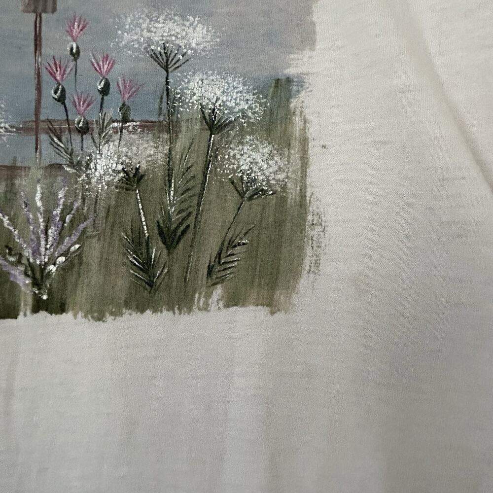Vintage Russell T Shirt XXL USA Single Stitch Thin Cottage Core Boho Nature - Picture 11 of 15